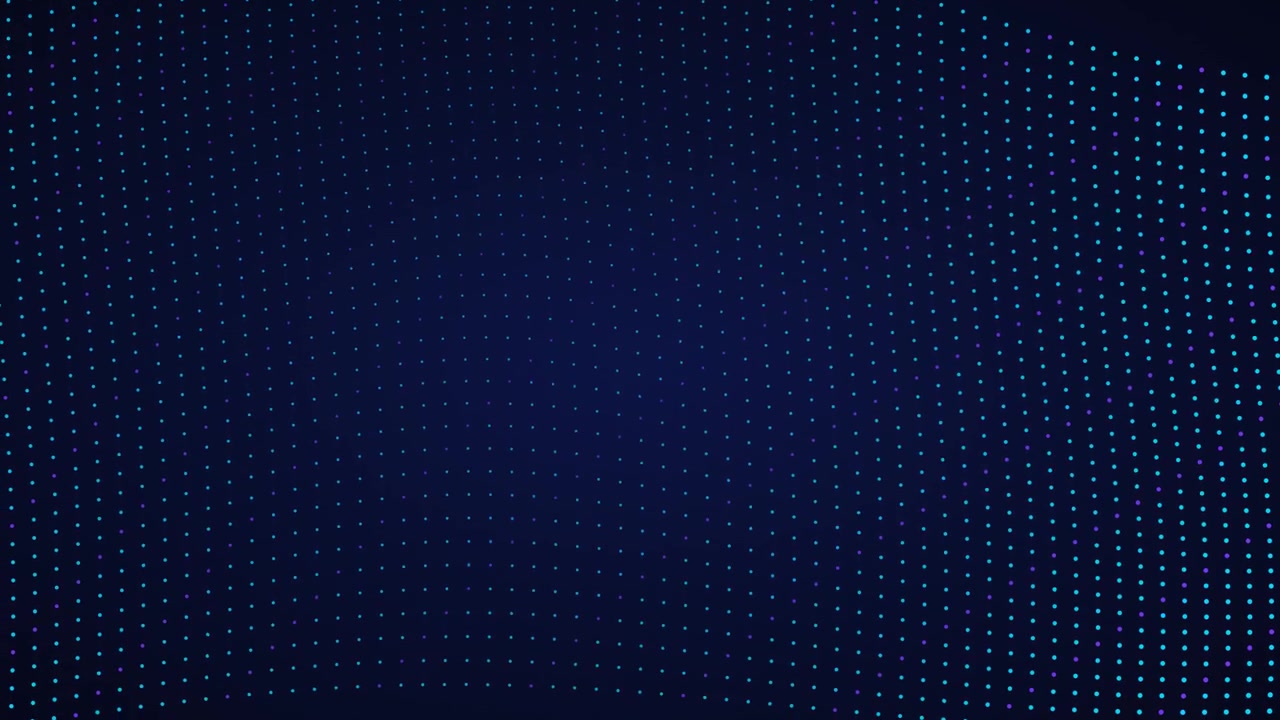 Abstract Digital Wave of Glowing Blue Dots on Dark Background