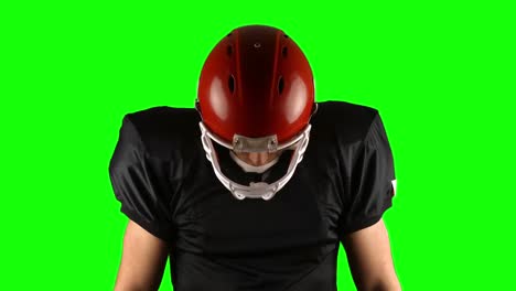 american football player on green screen