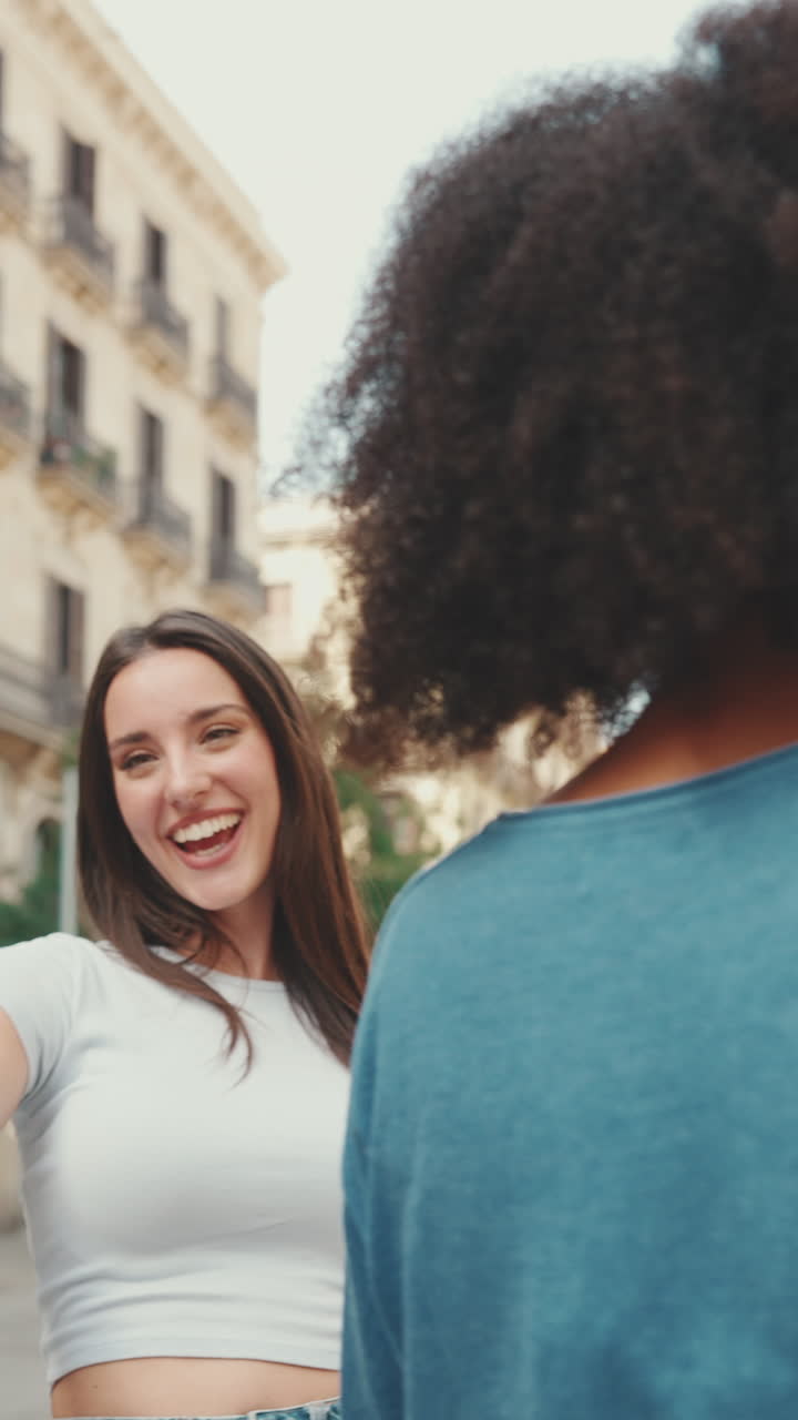 Friends hugging in affection