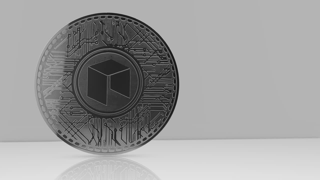 la moneda neo (neo) es una criptomoneda de cadena de bloques, una moneda alternativa en 3d.