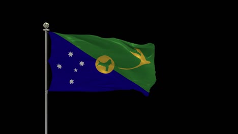 christmas island various of flags waving national flag on pole, table flag