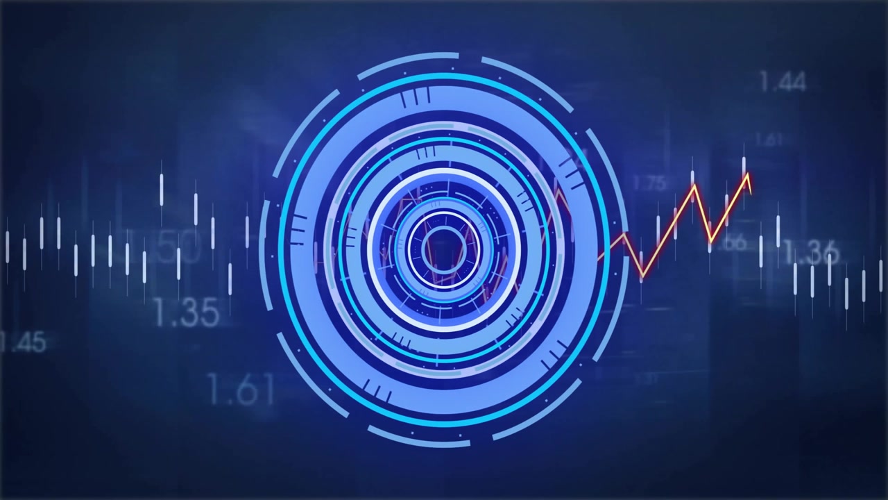 Data pulse turning waveform orange on panel as concentric rings pulsing updating numeric data