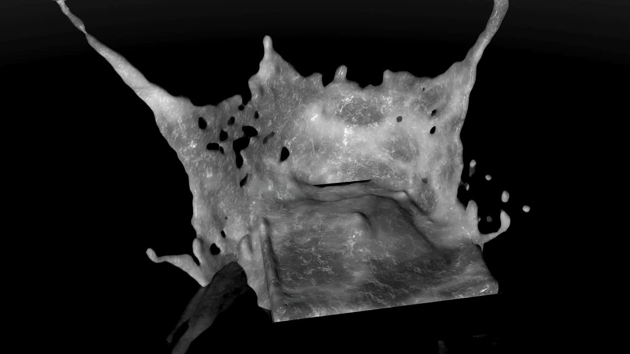 상자에서 회색 물의 스프레이