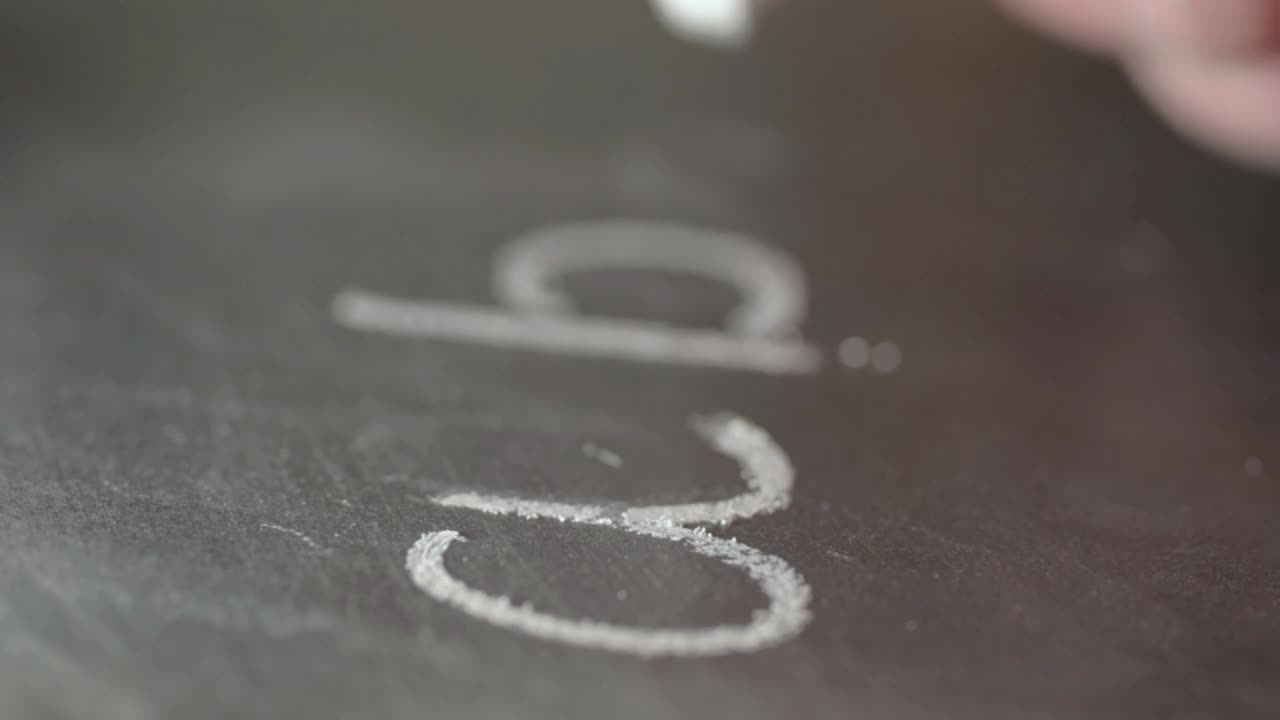 Writing abc on a blackboard
