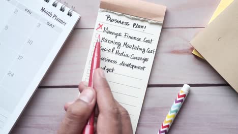 business plan checklist with calendar