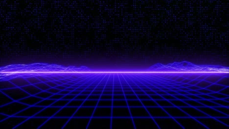 4k animation abstract wireframe landscape fly through the moutain idea graphic motion.