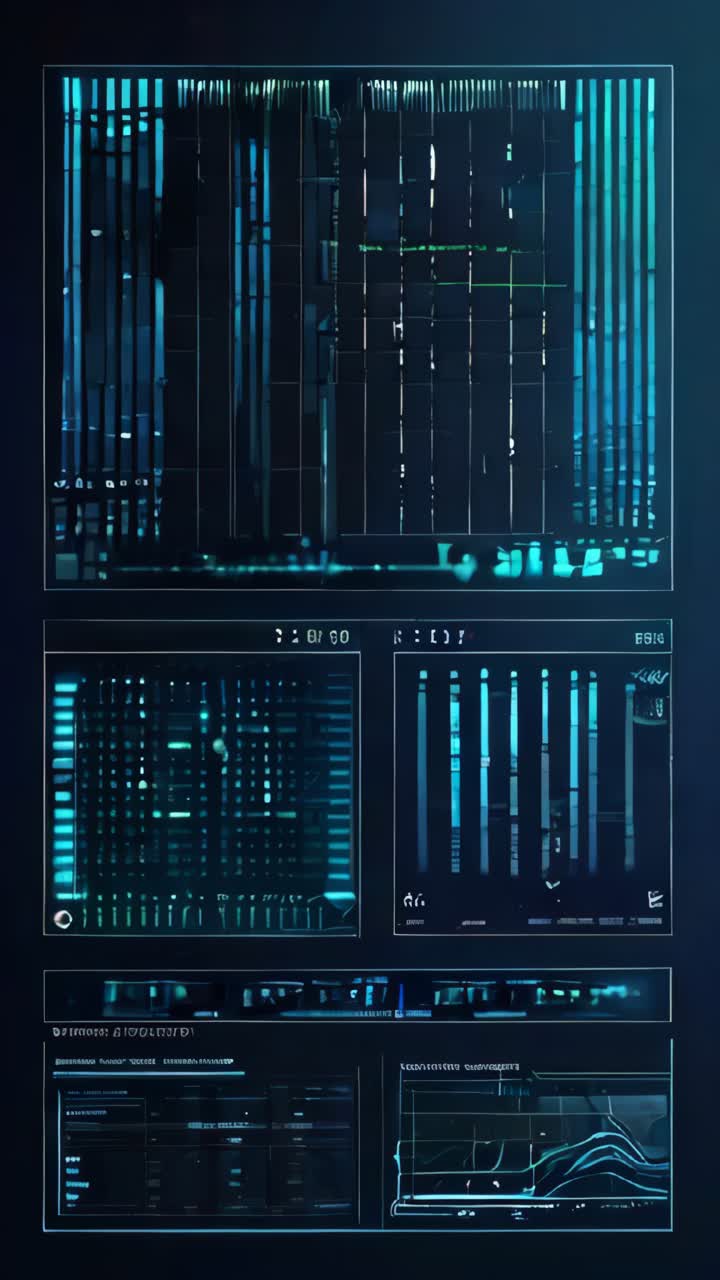 Futuristic geometric Blue data matrix simulation digital line and grid technology