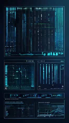 futuristic geometric blue data matrix simulation digital line and grid technology