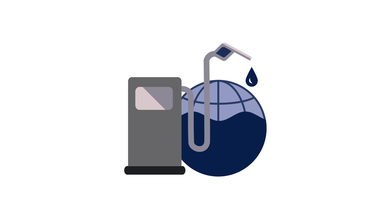 Animated Gas Pump Pumping Fuel into the Earth