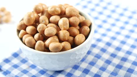 indonesia peanuts in a bowl on table top down