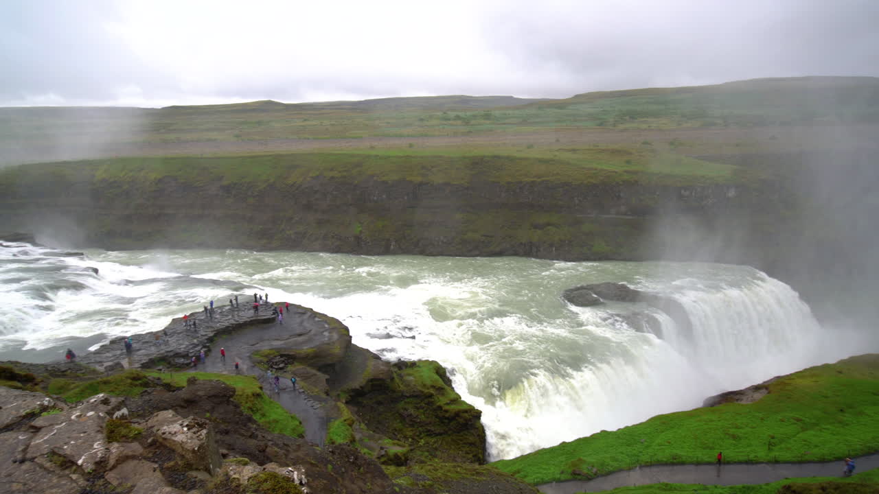 아이슬란드의 gullfoss 폭포의 풍경.