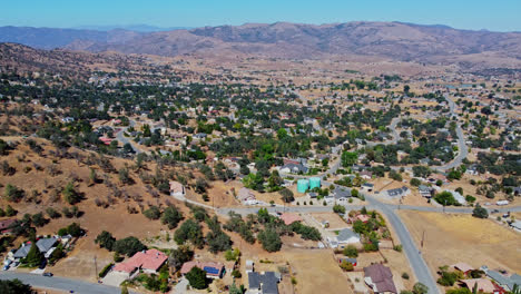 scenic landscape panorama of old town in tehachapi, kern county, california, usa