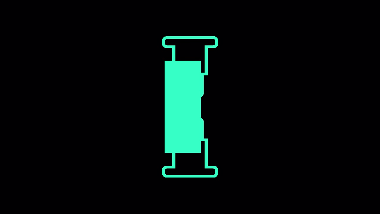 Animated Turquoise Hourglass Icon on Black Background