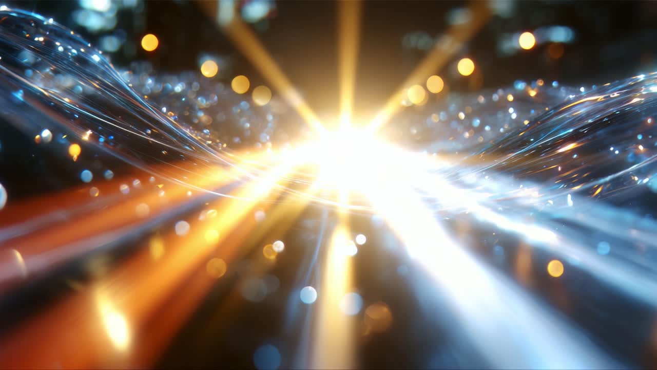 An ethereal visual journey through light and motion, showcasing the mesmerizing interplay of illuminated waves against a backdrop of bright city bokeh and dynamic energy patterns