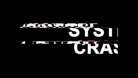 system crash glitch effect text digital tv distortion 4k loop animation