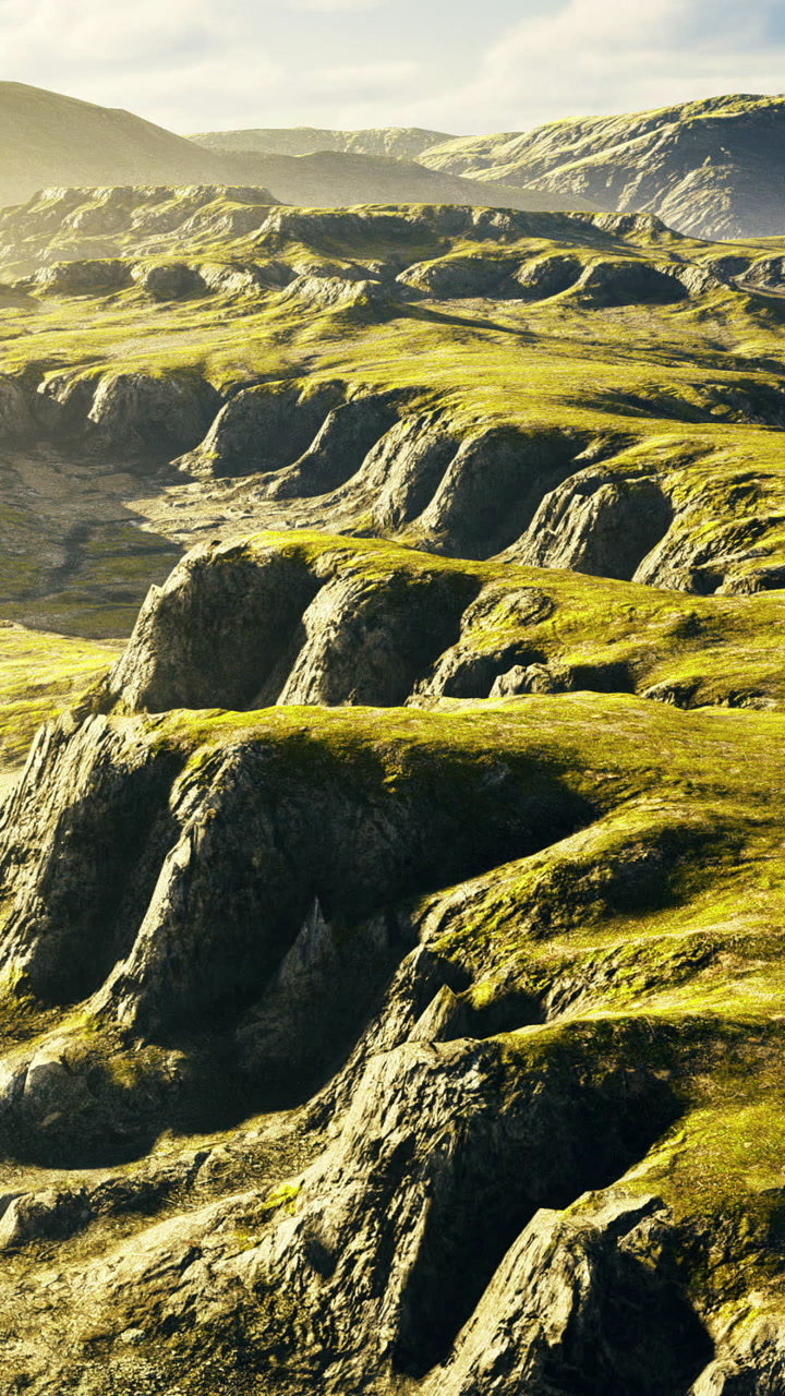Mountains and rocks during golden hour in a natural landscape