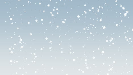 Fall-snow-and-snowflakes-in-blue-sky