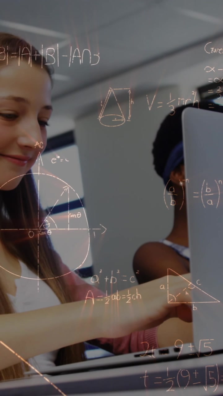 Animation of mathematical equations over schoolchildren using laptop