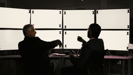 business meeting in a monitoring room