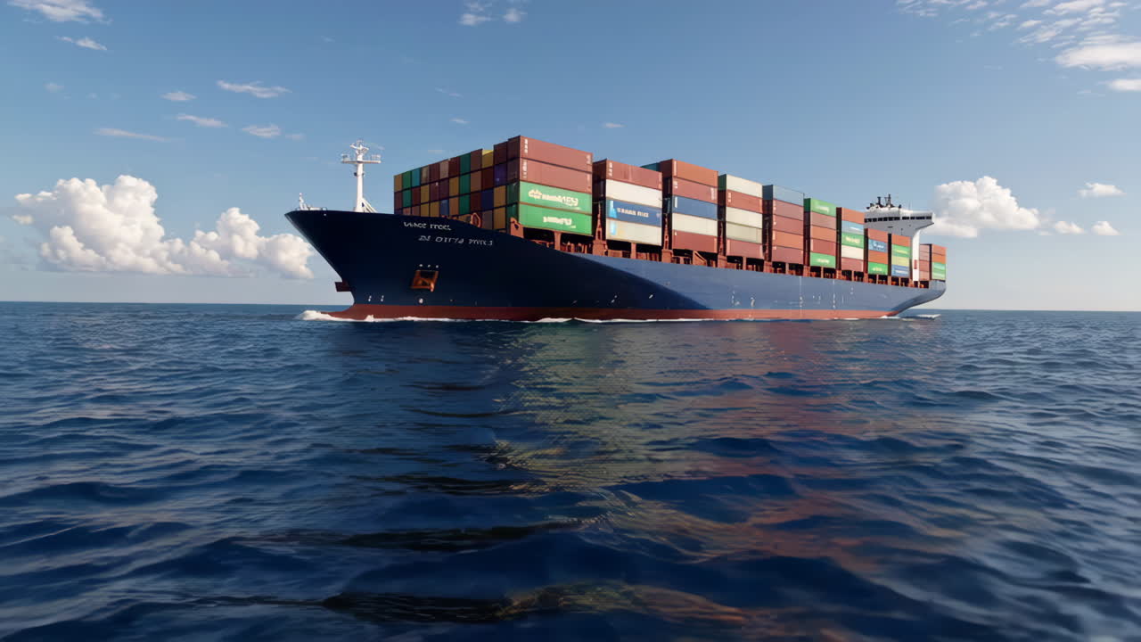 buque de contenedores en el mar