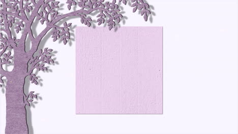 pink tree and frame for text