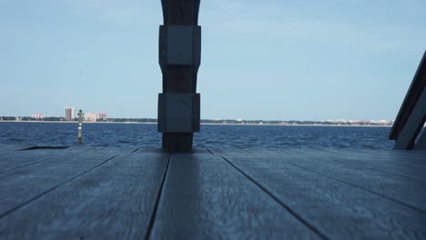 left to right pan on dock that overlooks ocean