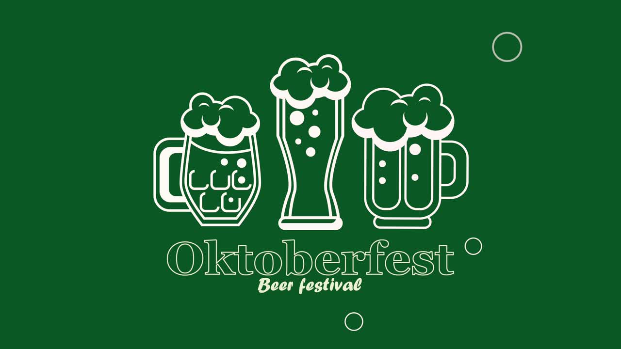 letras de oktoberfest con animación de cervezas