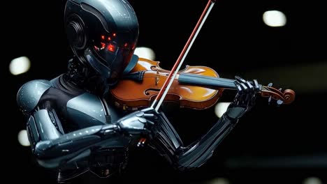 robot playing violin