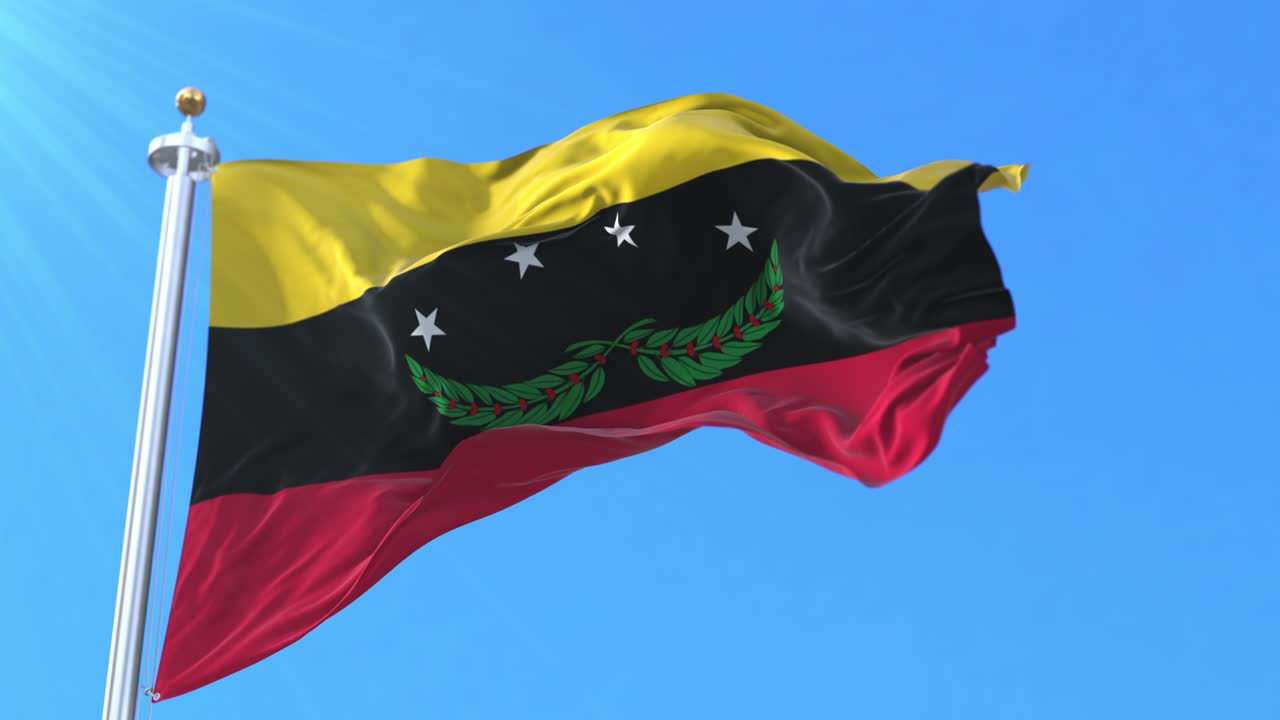 bandera del estado de tachira, venezuela. bucle