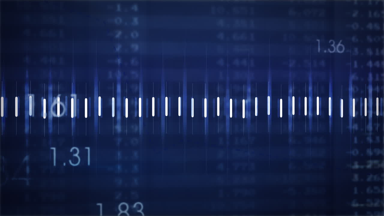 파란색 배경에 숫자 위에  ⁇ 색 선의 애니메이션