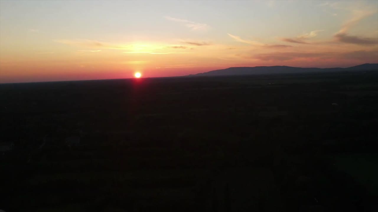 drone shoot for beautiful sunset golden hour