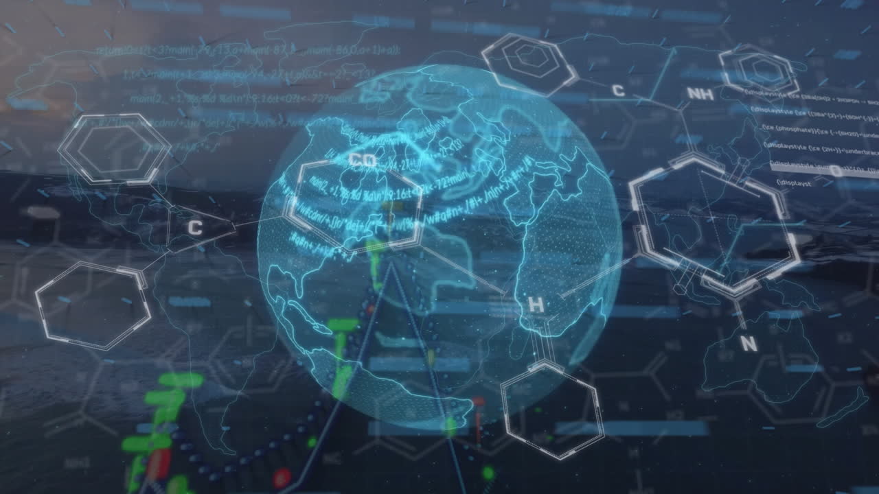 전 세계 데이터 프로세싱의 애니메이션