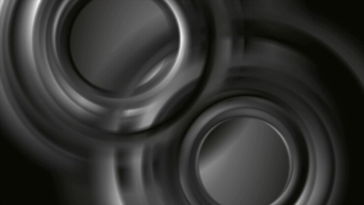 Dark grey abstract motion background with smooth circles