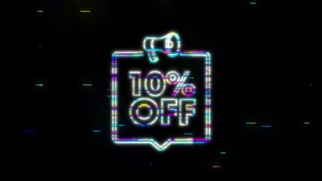 10 prozent rabatt-absatz-banner mit megafon. rabatt-angebot-preis-tag. 10 prozent absatz-promotion flach-symbol. bewegungsgrafik