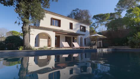 reflective pool at luxe mediterranean villa