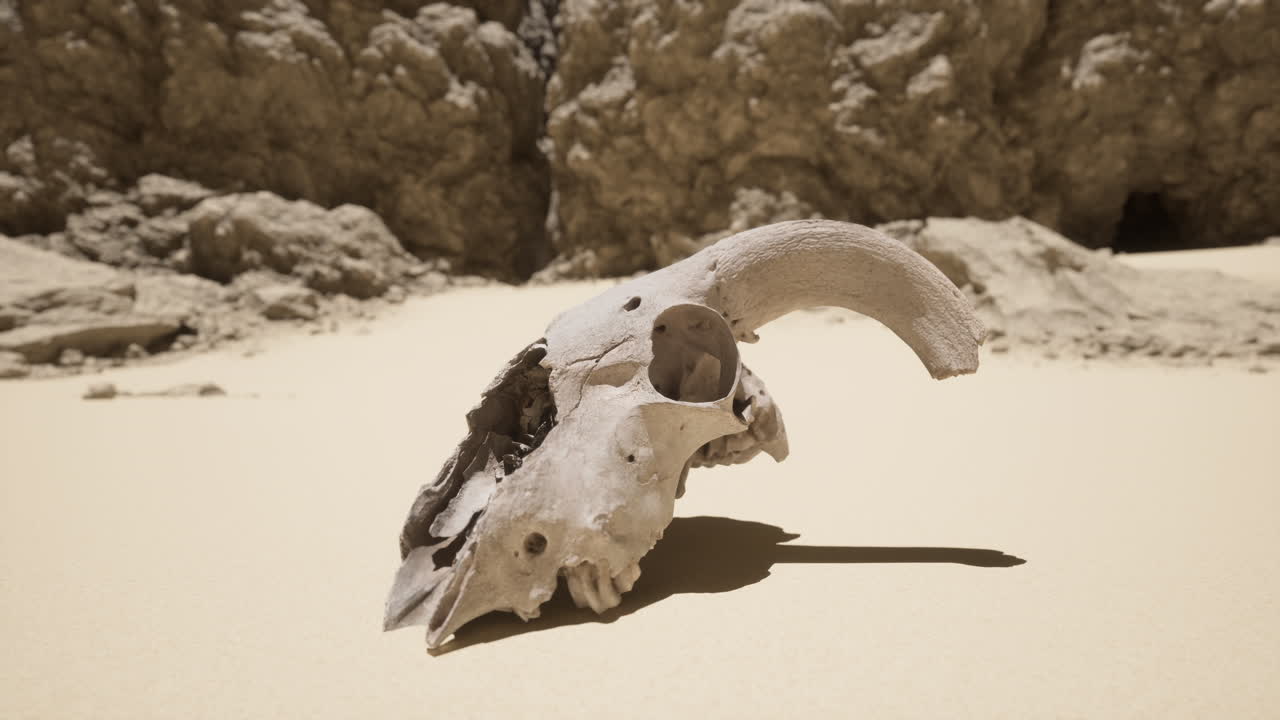 cráneo de animal en el desierto