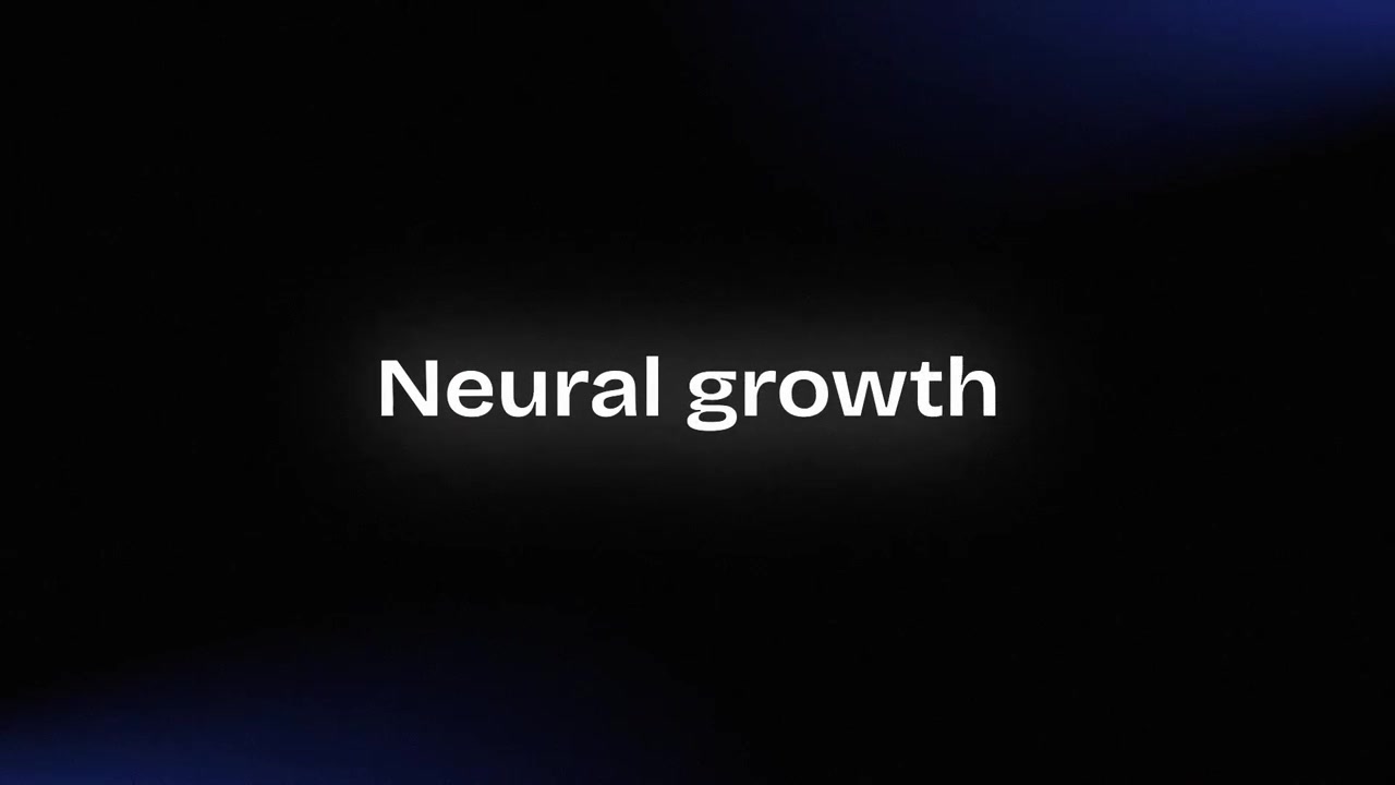 Text Animation Displaying Neural Growth Begins on Dark Background