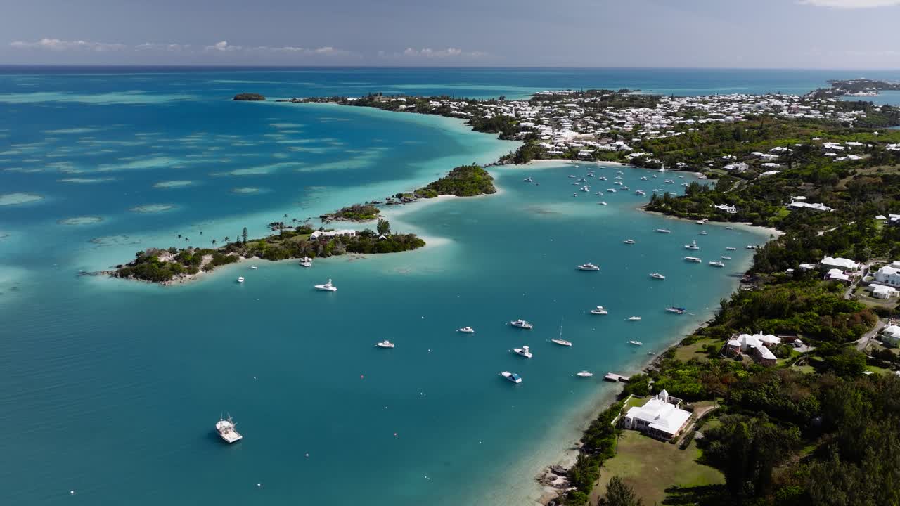 Aerial of Elys Harbour in Bermuda