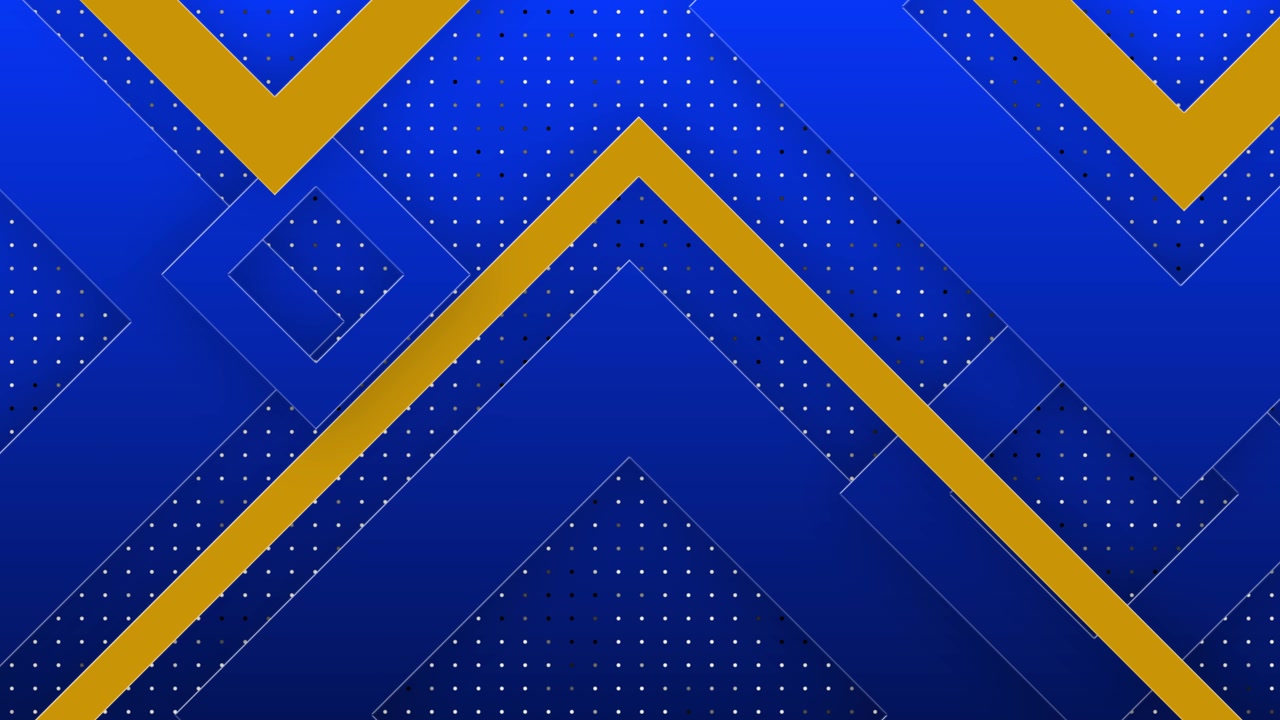 Animated Abstract Geometric Shapes with Yellow Lines on Blue Background