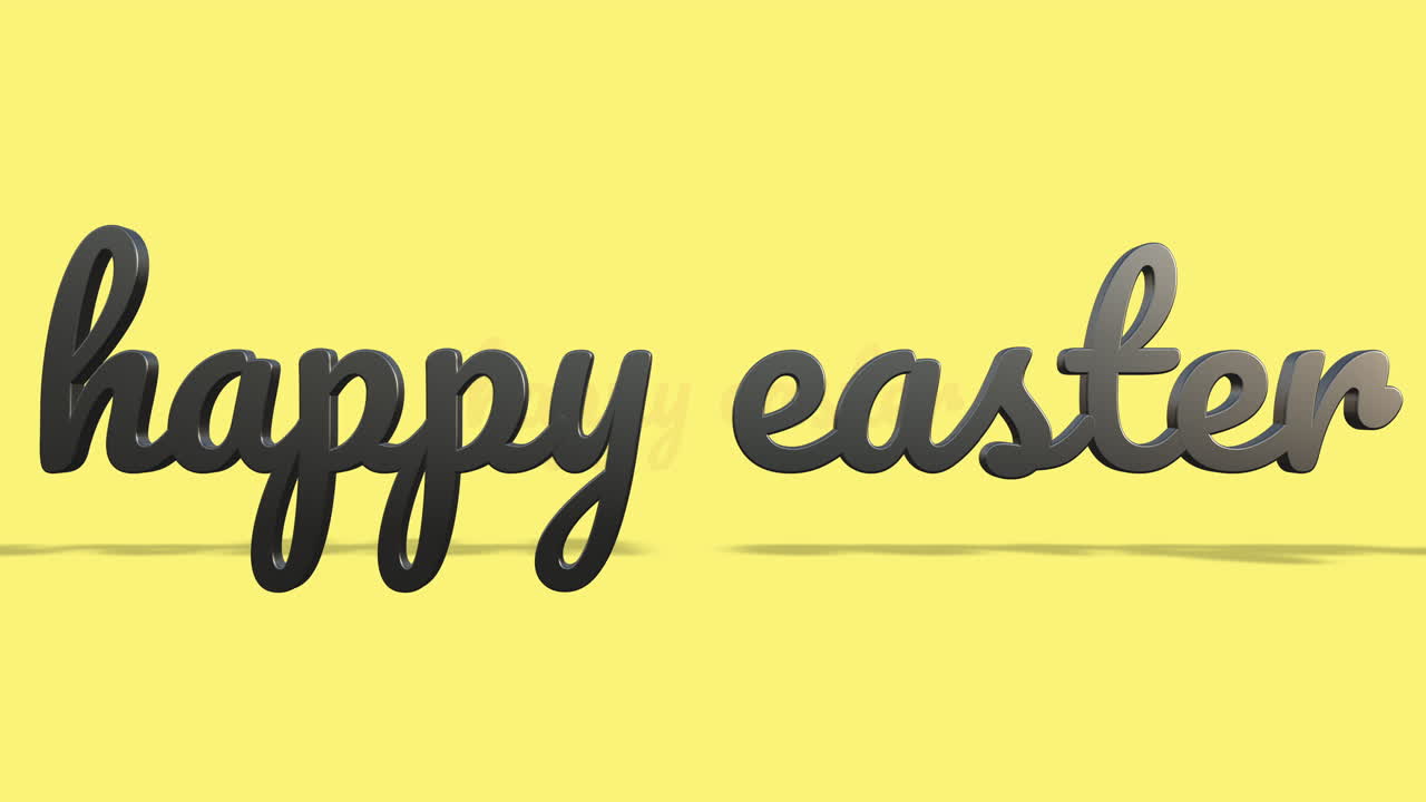 Auguri di Pasqua allegri in rosso vibrante su giallo sole