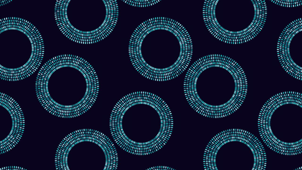 Green circles pattern floating on black background