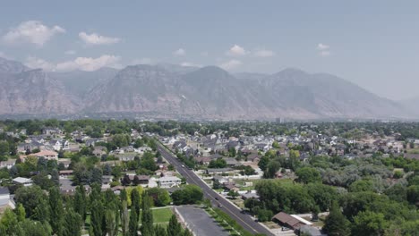 residential suburbs in orem and provo city in utah county, aerial