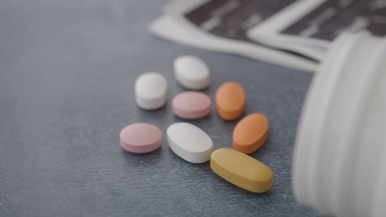 병에서 흘러내린 약