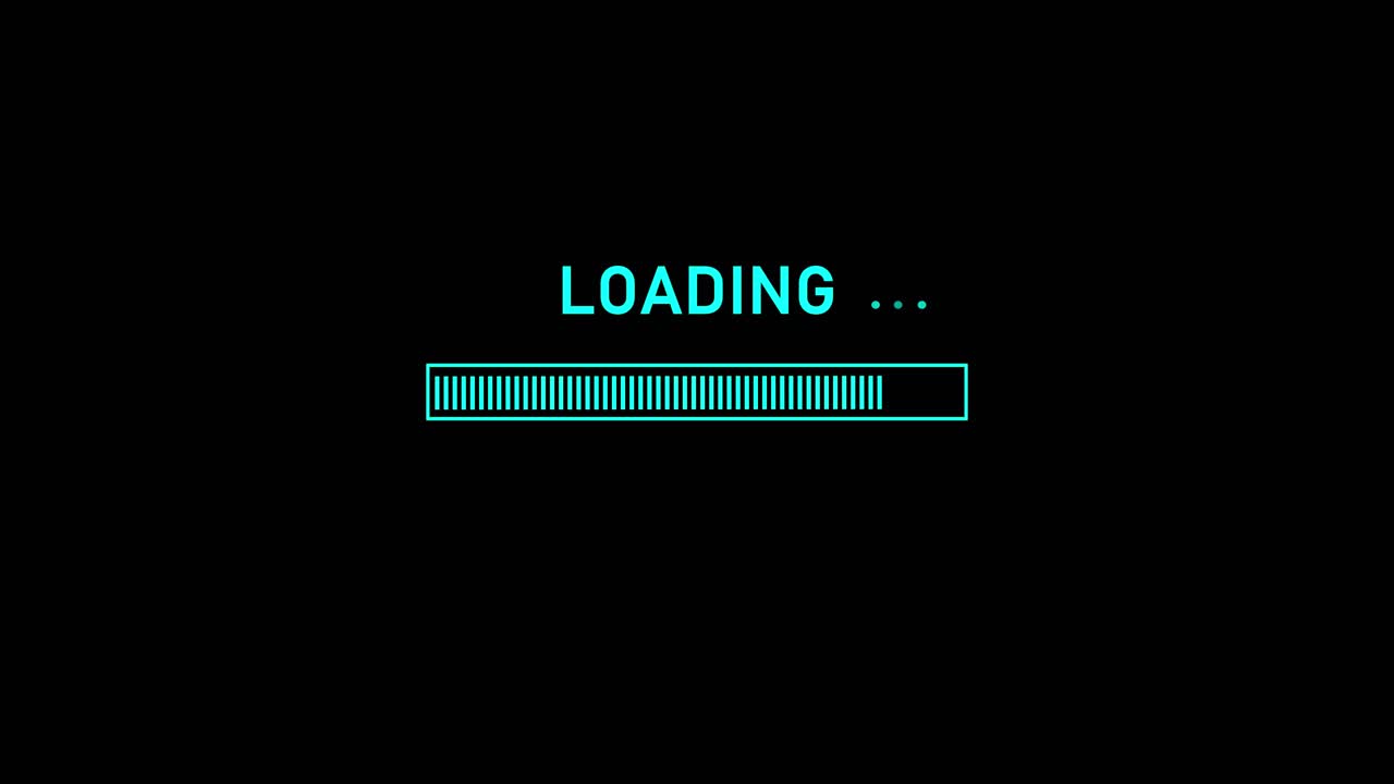 Computer loading processing bar cyberpunk loading bar animation glitch effect animation noise and