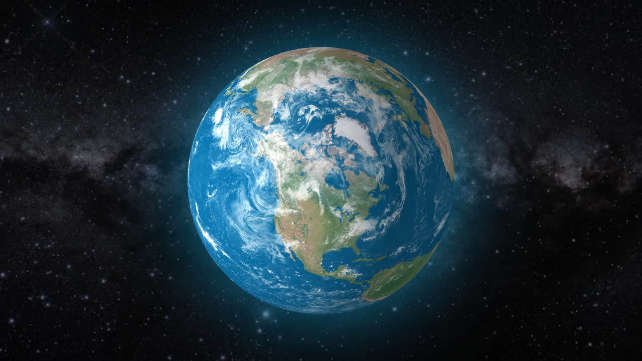 Cinematic video background showcases Realistic Globe rotating, zooming in on Canada country | realistic Earth rotating and zooming in on Canada Country video background in 4K