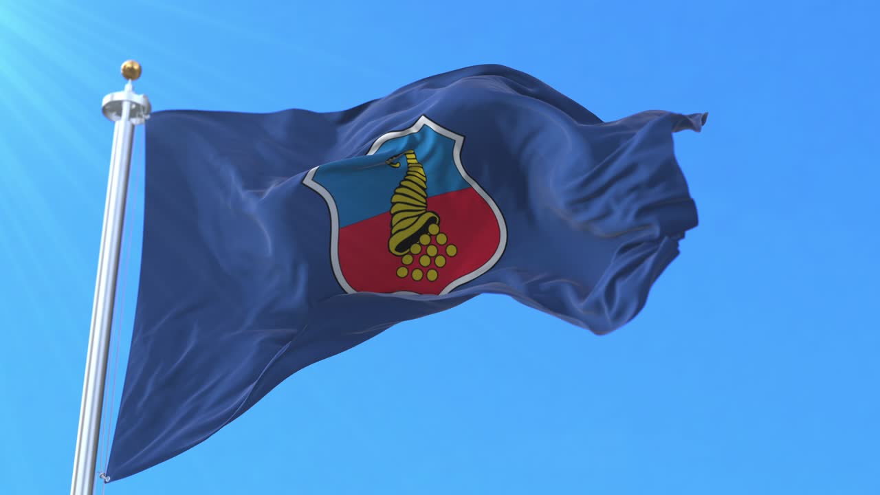 Copiapo city flag, Chile. Loop