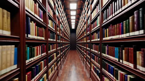 long corridor of a large library