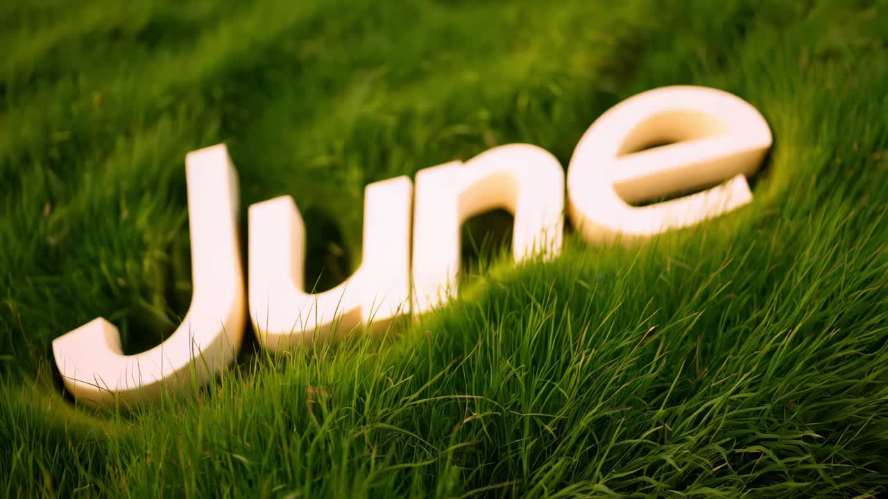 June in a grassy field