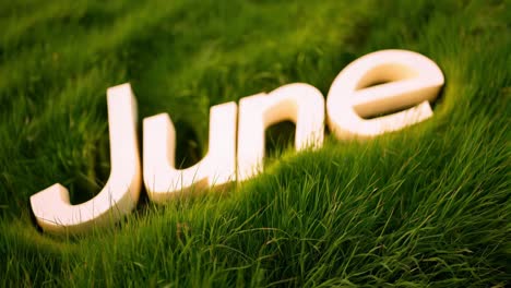 june in a grassy field