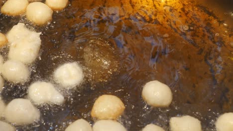 fried fish balls cooking